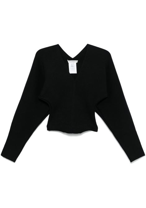 Maglione con scollo a V in nero Philosophy di lorenzo serafini - donna PHILOSOPHY DI LORENZO SERAFINI | Maglie | 093157030555